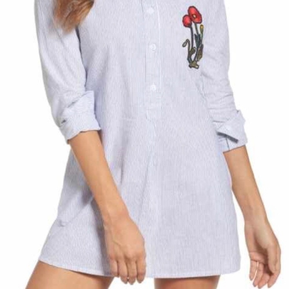 Sam Edelman Cotton Striped Embroidered Top Size S - Picture 5 of 10